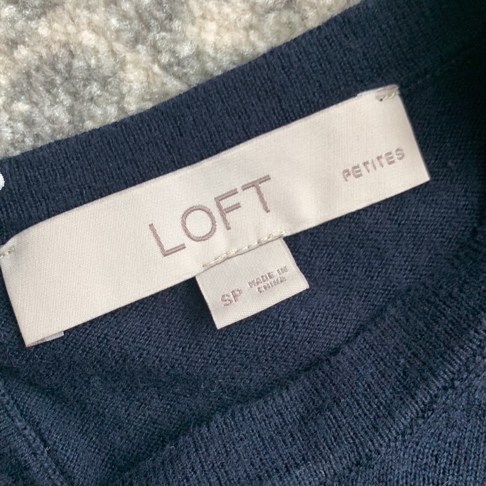 Loft Mixed Media 3/4 Sleeve Swing Sweater - Picture 3 of 7